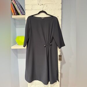 NWT - Emporio Armani Blue Crepe Side‎ Pleated Dress Large / 46